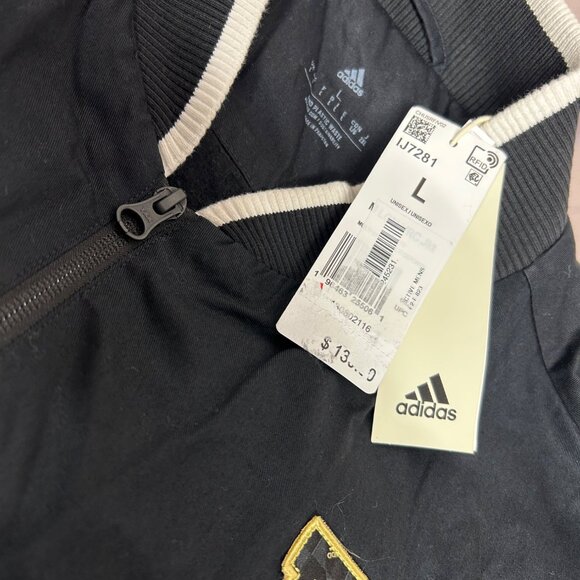 Adidas ALL SZN Mens Black White Varsity Logomania Collegiate Jacket Size Large - Picture 4 of 8